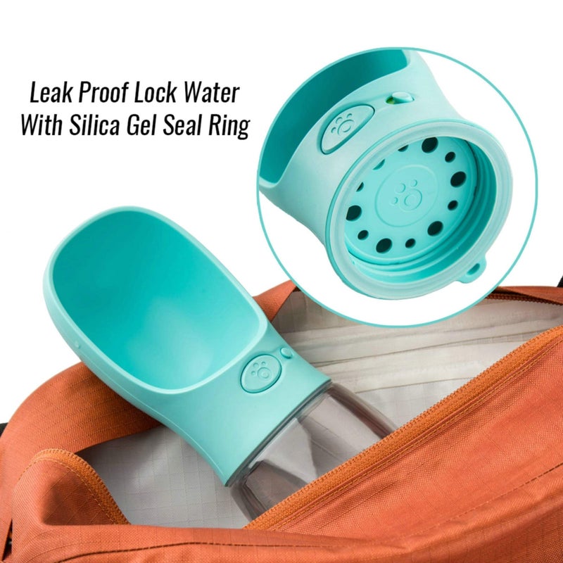 DEYACE Dog Water Bottle, Leak Proof Portable Pet Water Bottles for Dogs, Puppy Water Dispenser with Drinking Feeder for Travel (Teal 12oz) - Image 4